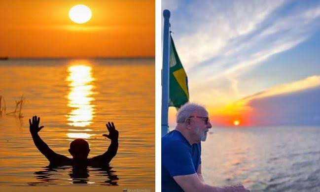 Lula na praia de Tapajós